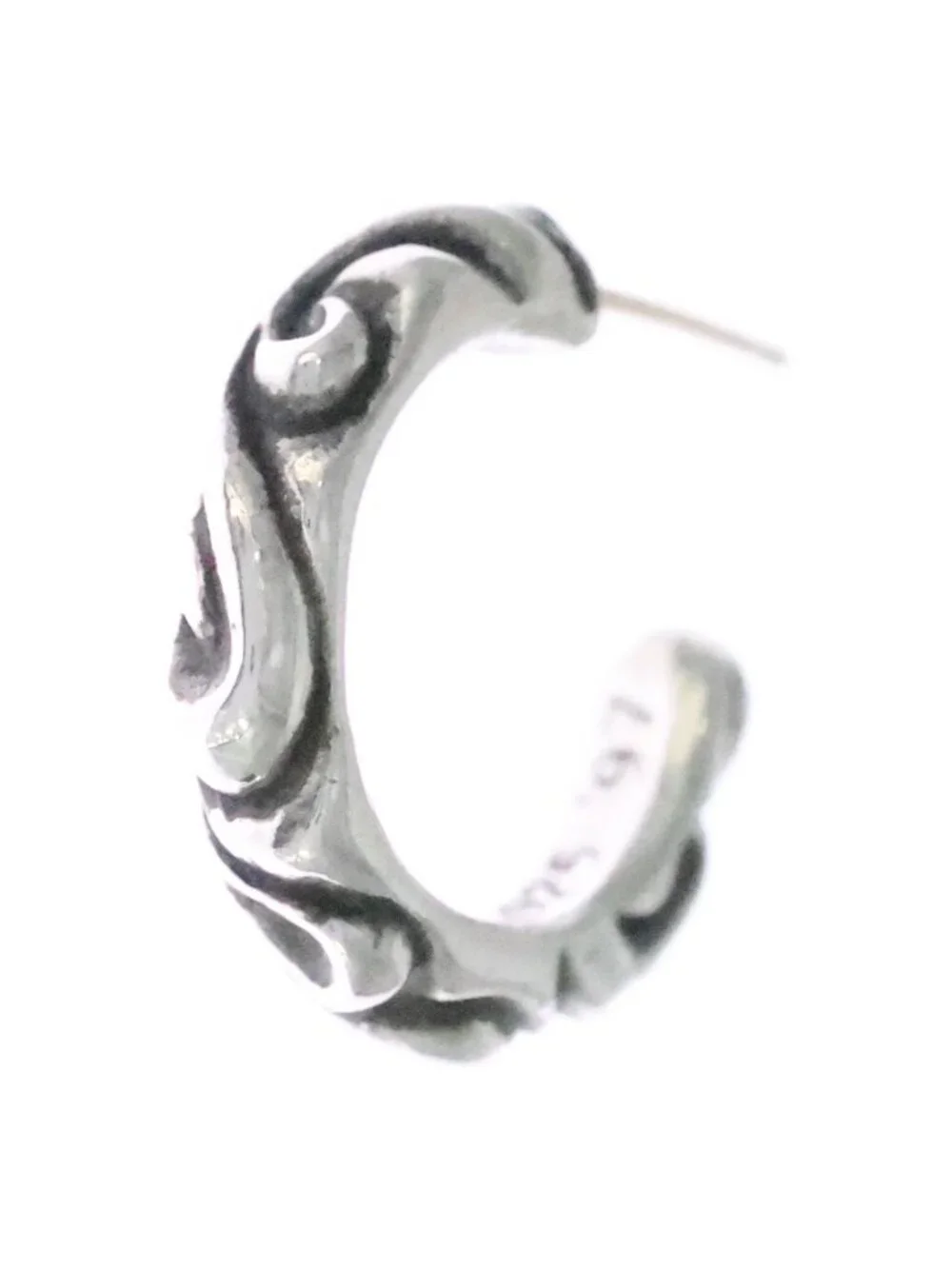 Chrome Hearts Hoop Scrool Scroll Earrings Silver
